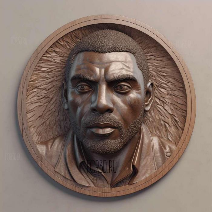 Idris Elba 3 stl model for CNC